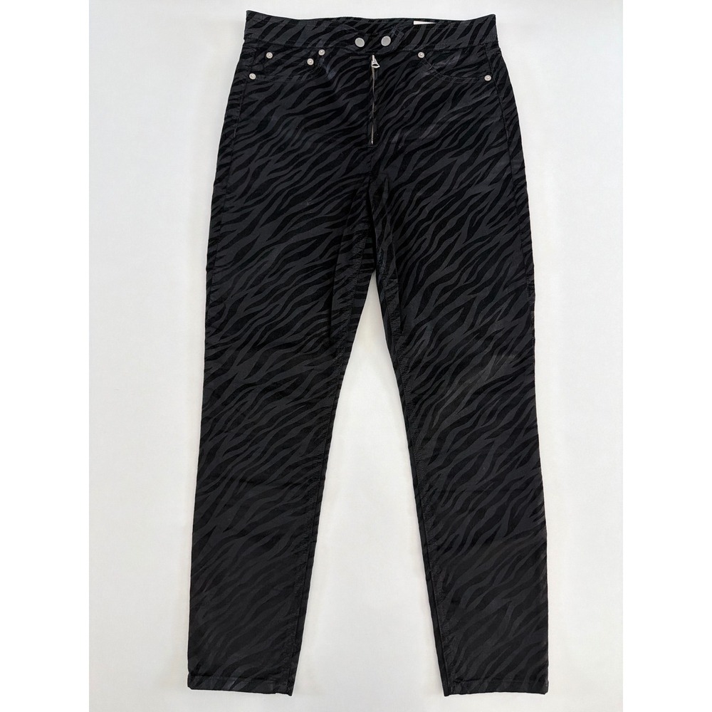Rag & Bone Womens Black Zebra Print Slim Fit Pant High Rise Size 29 Animal Print